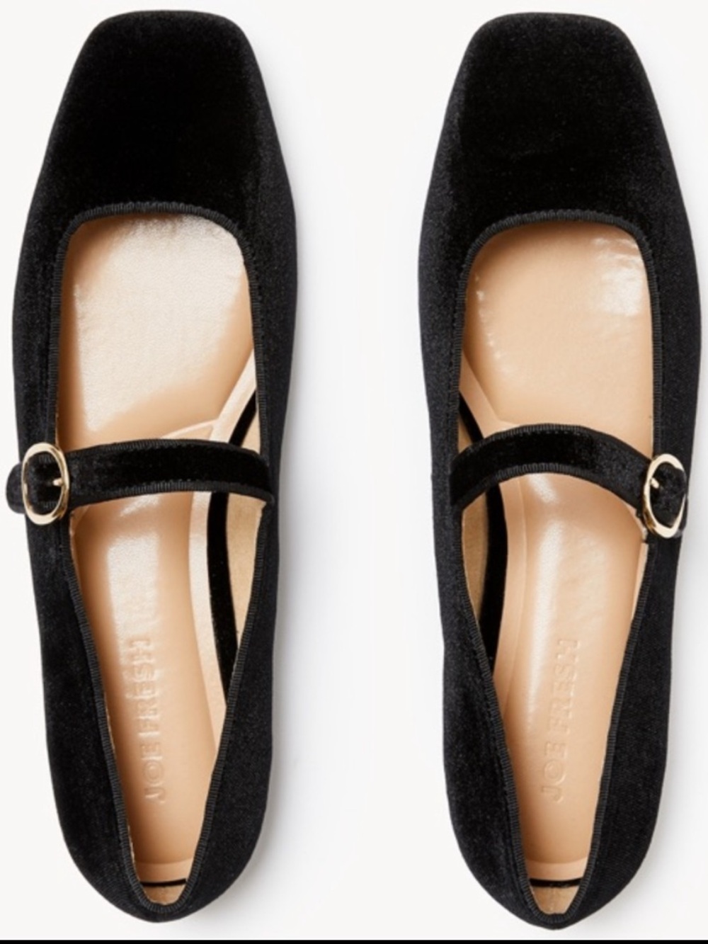 Joe Fresh Black Velvet Mary Jane Flats